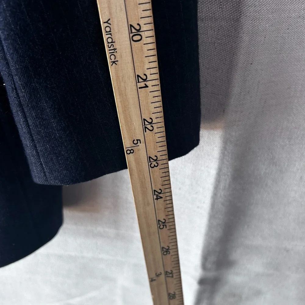 Nordstrom Vintage Men 48R Navy Blue Pinstripe Virgin Wool Blazer Suit Jacket‎